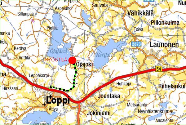 Lähestymiskartta Kyöstilään